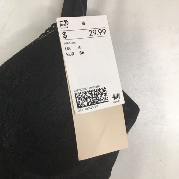 Sexy H&M Lingerie Teddy Black Lace Mesh Push up - Picture 8 of 10